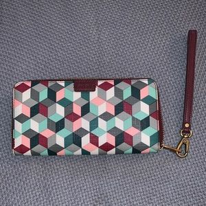 Fossil Emma Leather Zip Clutch Wallet